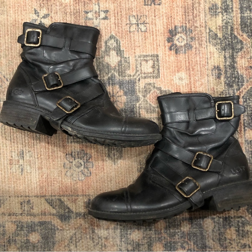 Black Motorcycle Ugg Boots